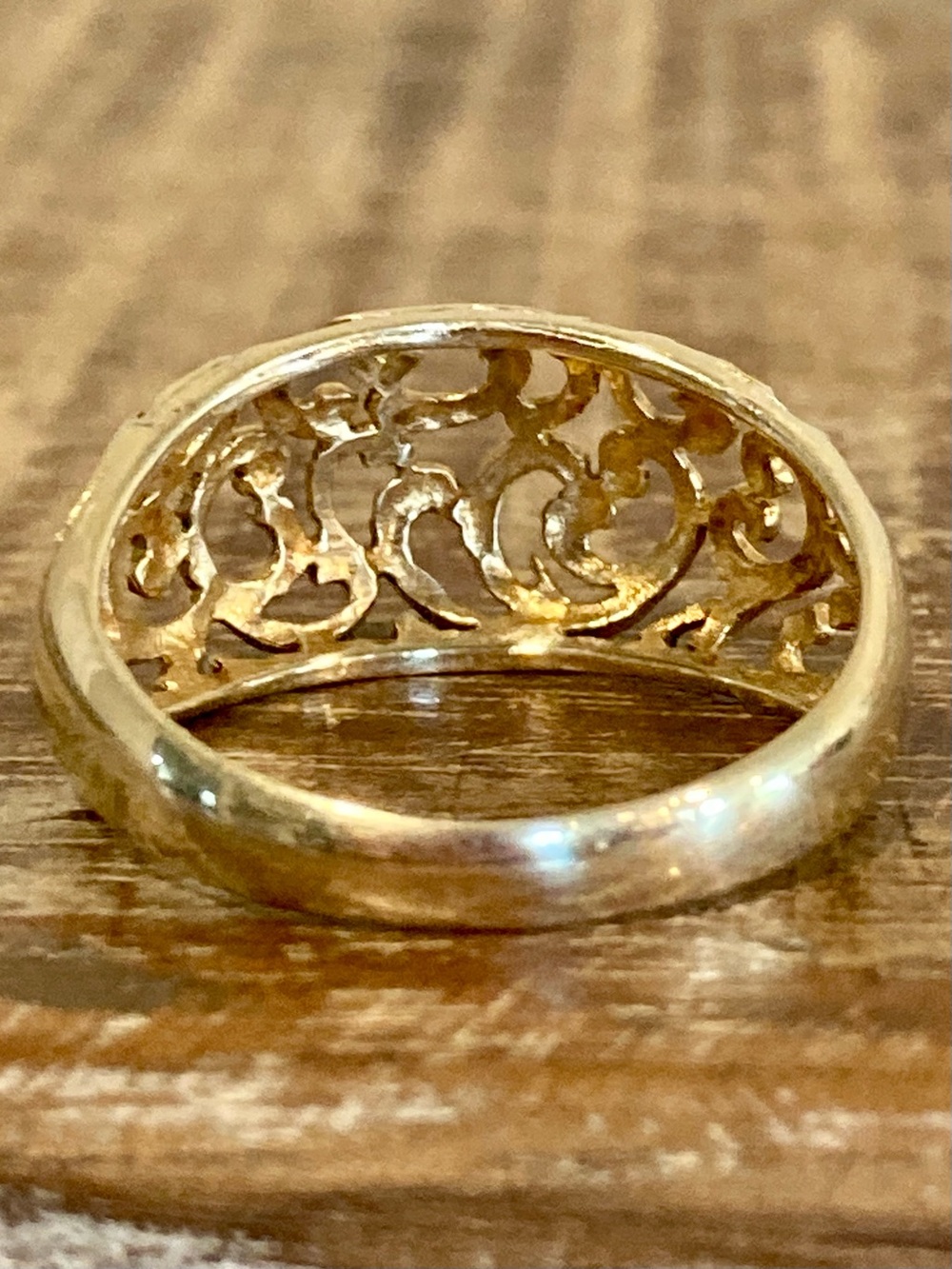 Vintage 10k Yellow Gold JCM Openwork Filigree Band Ring Women's Jewelry Size 7 - Picture 2 of 16